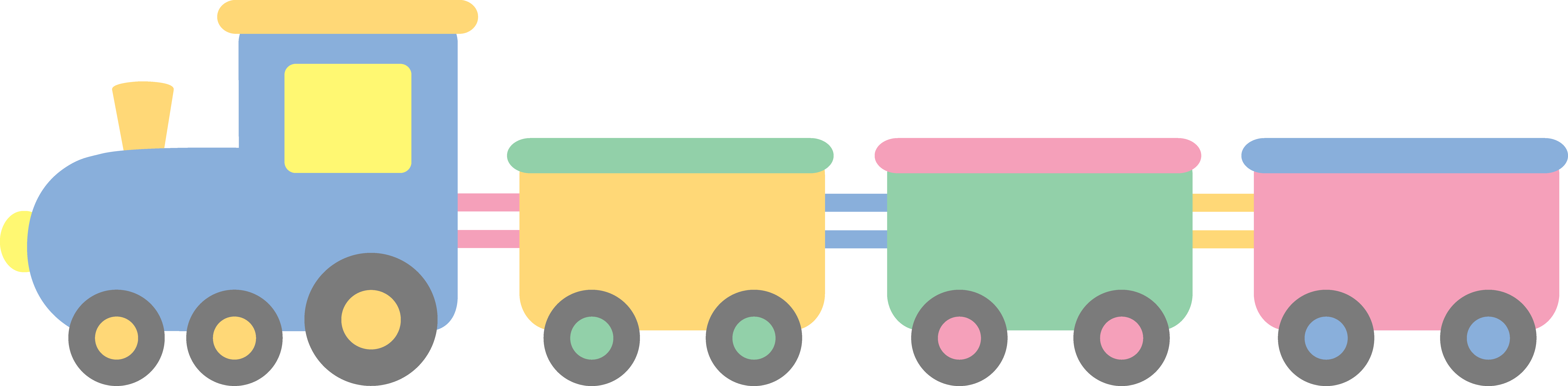 Pastel Cliparts - Baby Toys Train Clipart (9723x2395)