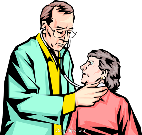 Doctor Examining An Old Woman Royalty Free Vector Clip - Illustration (480x457)