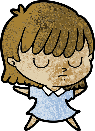 Cartoon Woman Character - Drawing (398x550)