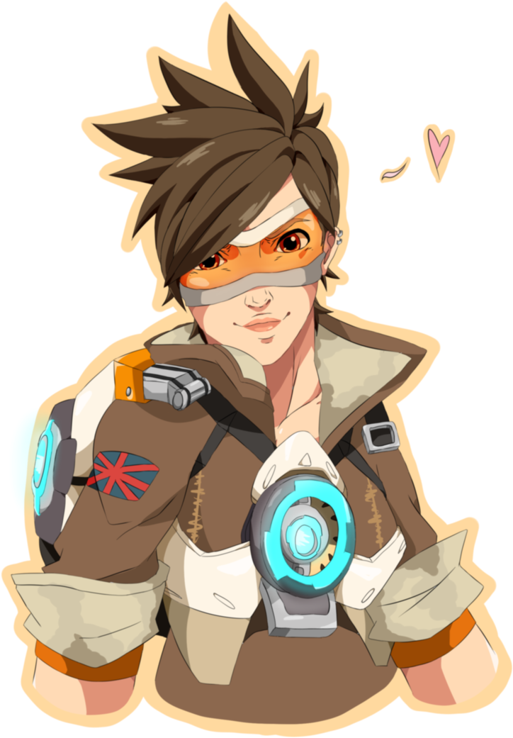 Overwatch Fan Art Tracer Deviantart - Tracer Overwatch Fanart Png (1024x1199)