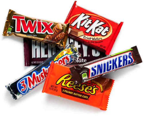 Candy Bar Bingo - Candy Bars Png (580x425)