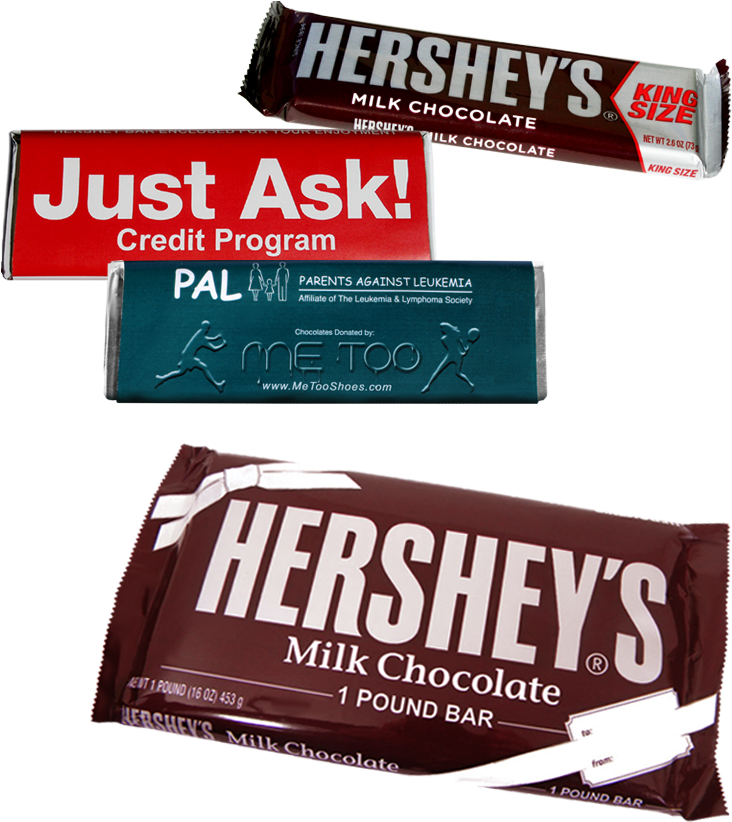 Custom Wrapped Kingsize, One Pound And Five Pound Bars - Hershey's Milk Chocolate (738x944)