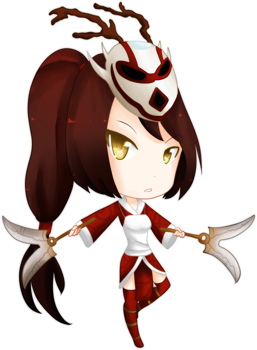 Bloodmoon Akali Fan Art - League Of Legends Chibis (900x1225)