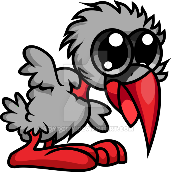 Grey Bird Chibi By Yoyocity - Grey Bird Chibi By Yoyocity (600x602)