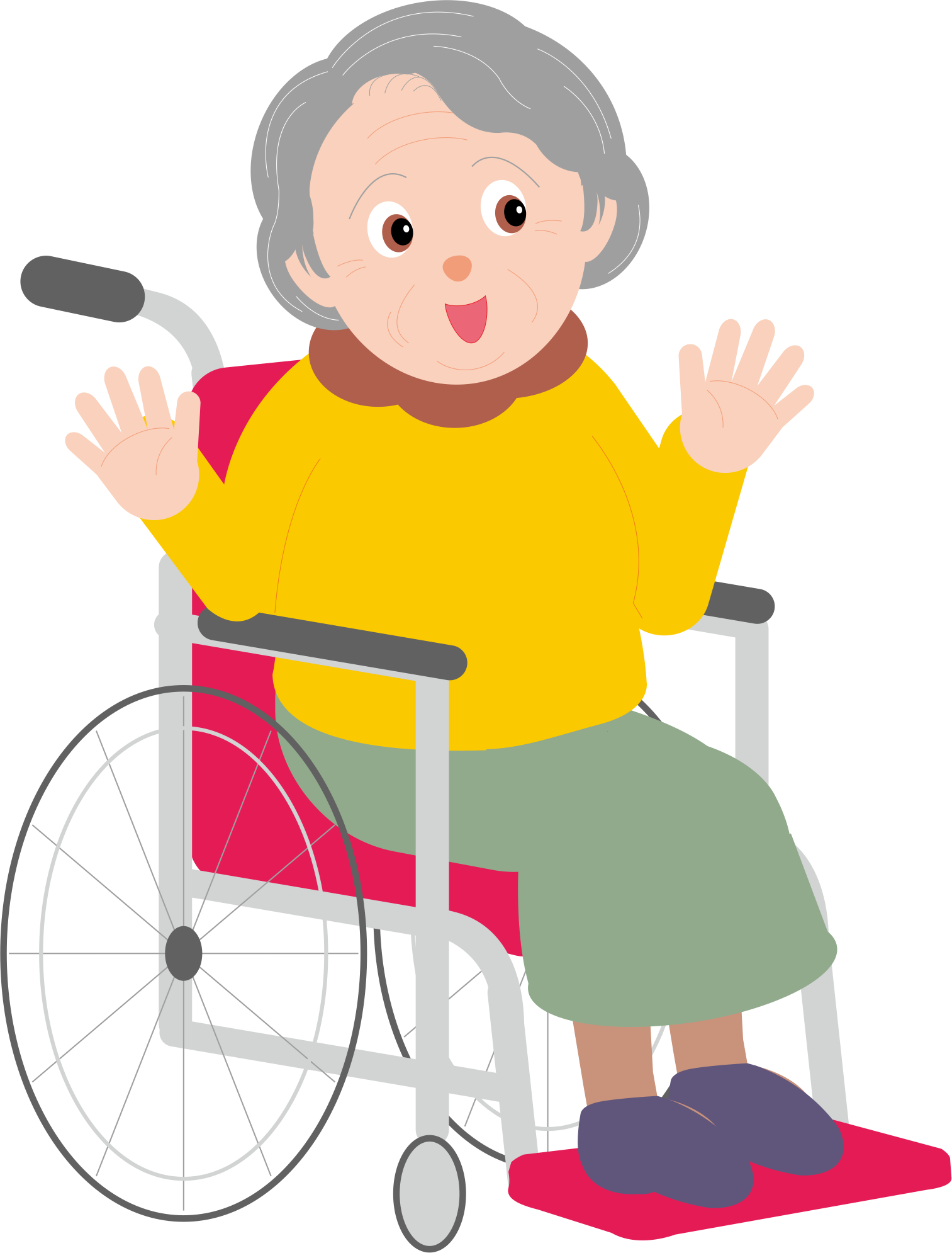 Cartoon Old Age - Old Woman On Wheelchair Cartoon Transparent (1513x1990)