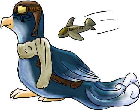 Aviator Bird Chibi By Phoso-fish - Aviator Bird Chibi By Phoso-fish (500x397)