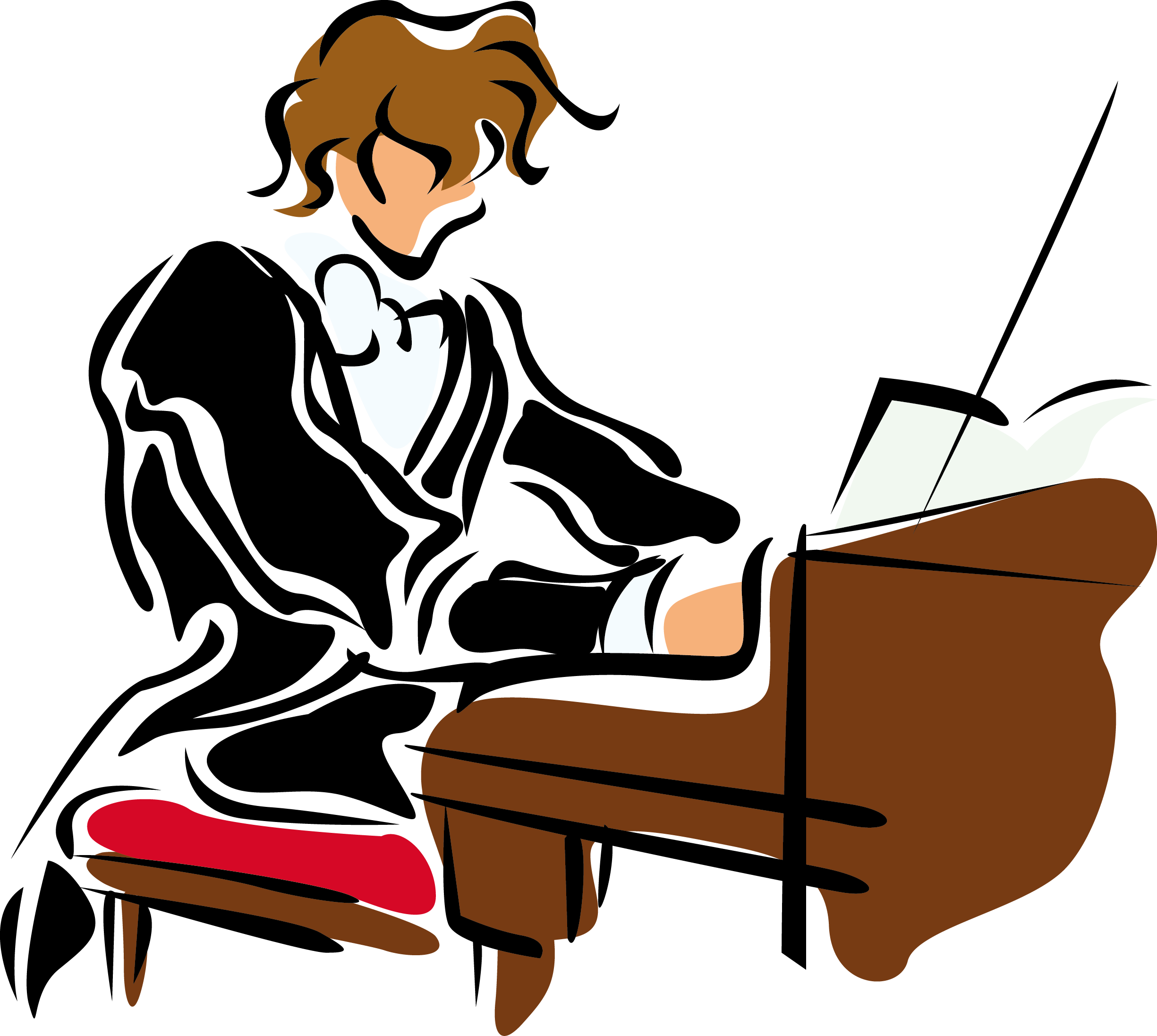 Music Piano Illustration - Piano Man Vector (2450x2193)