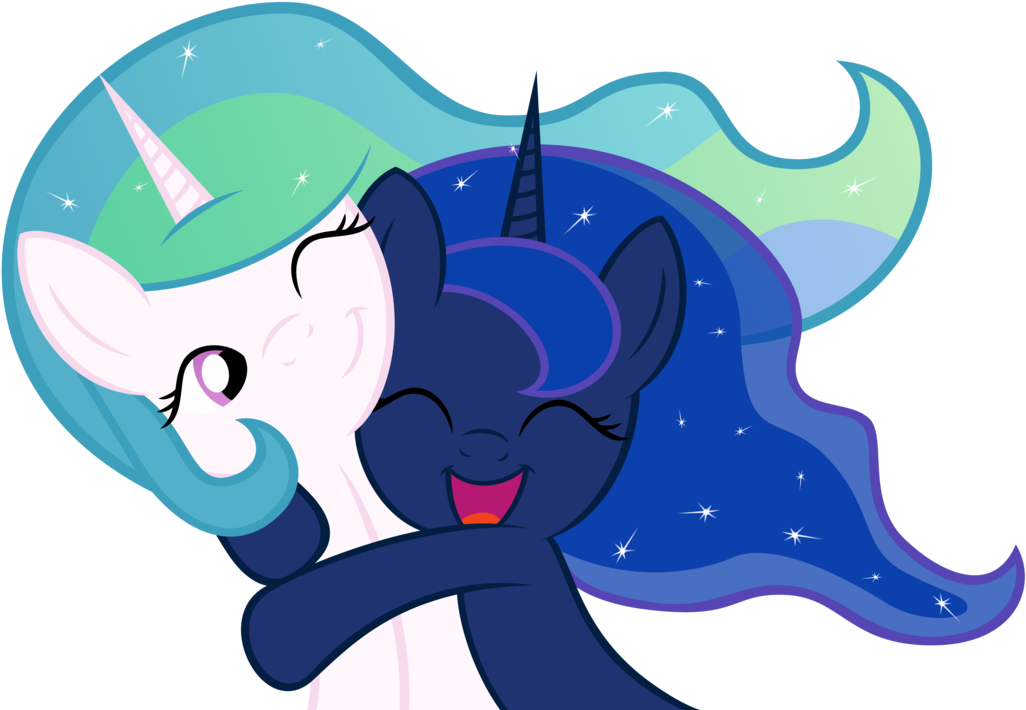 Luna And Celestia By Datnaro On Deviantart - Mlp Celestia And Luna Happy (1067x749)