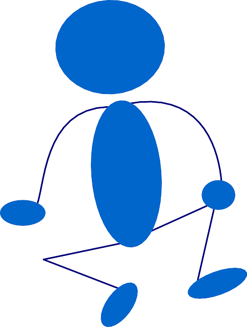 Blue, Stick, Symbol, People, Man, Men, Sit, Squat - Sitting Clipart (484x640)