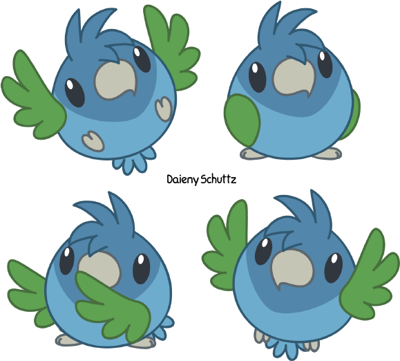 Chibi Reichenow's Parrot By Daieny - Chibi Parrot (613x550)