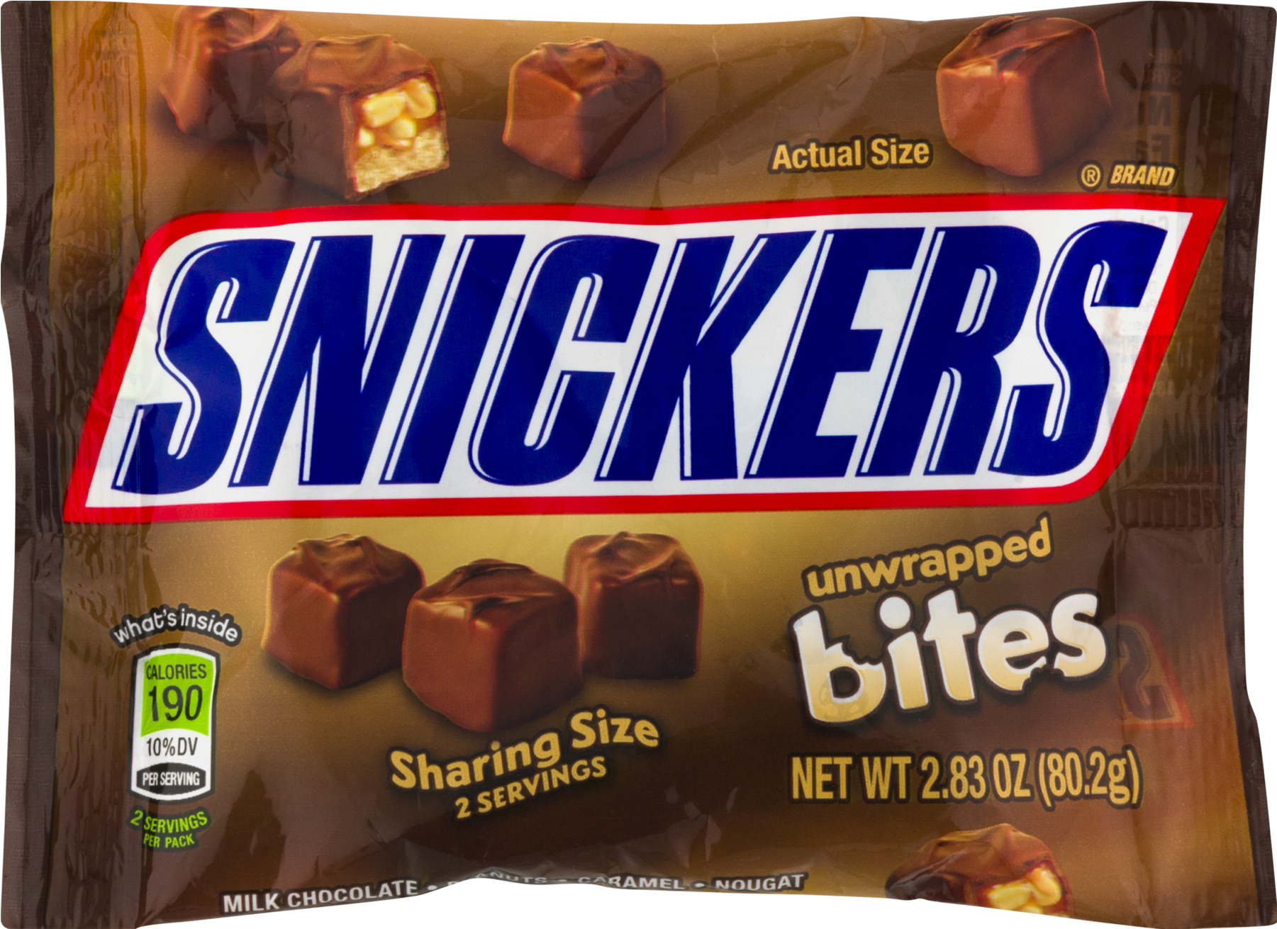 Snickers Sharing Size Bites, Unwrapped - 2.83 Oz Bag (1800x1800)