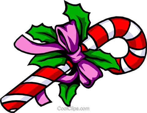 Christmas Candy Cane Royalty Free Vector Clip Art Illustration - Christmas Cartoon Candy Cane (480x370)