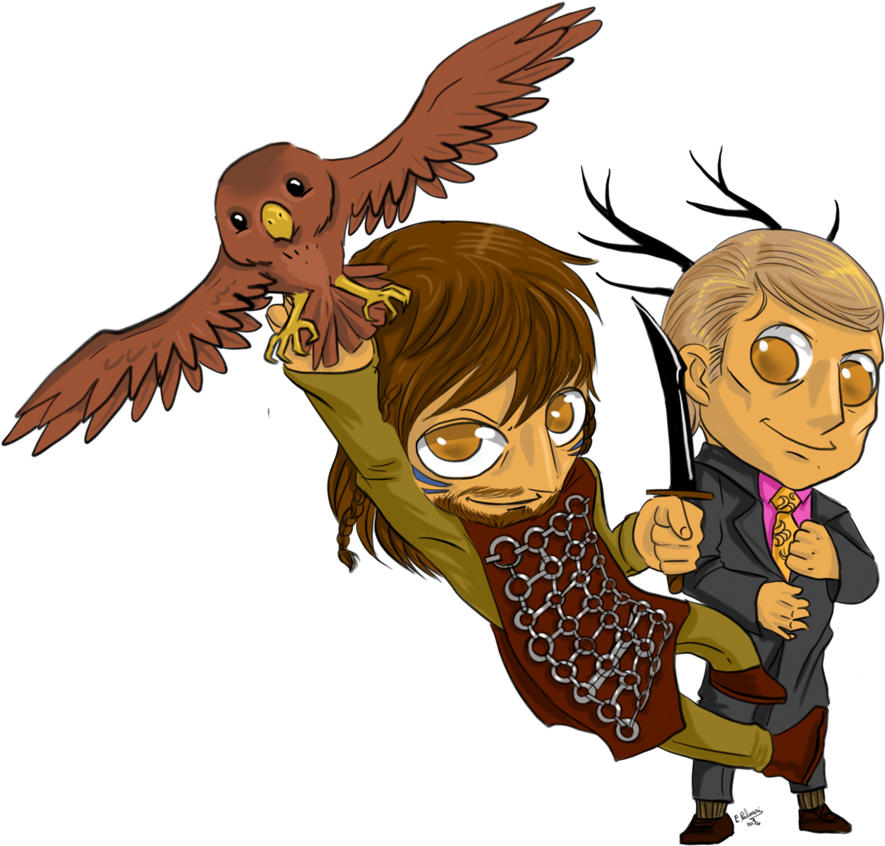 Tristan From King Arthur And Hannibal Lecter From Nbc - Cartoon (1280x1245)
