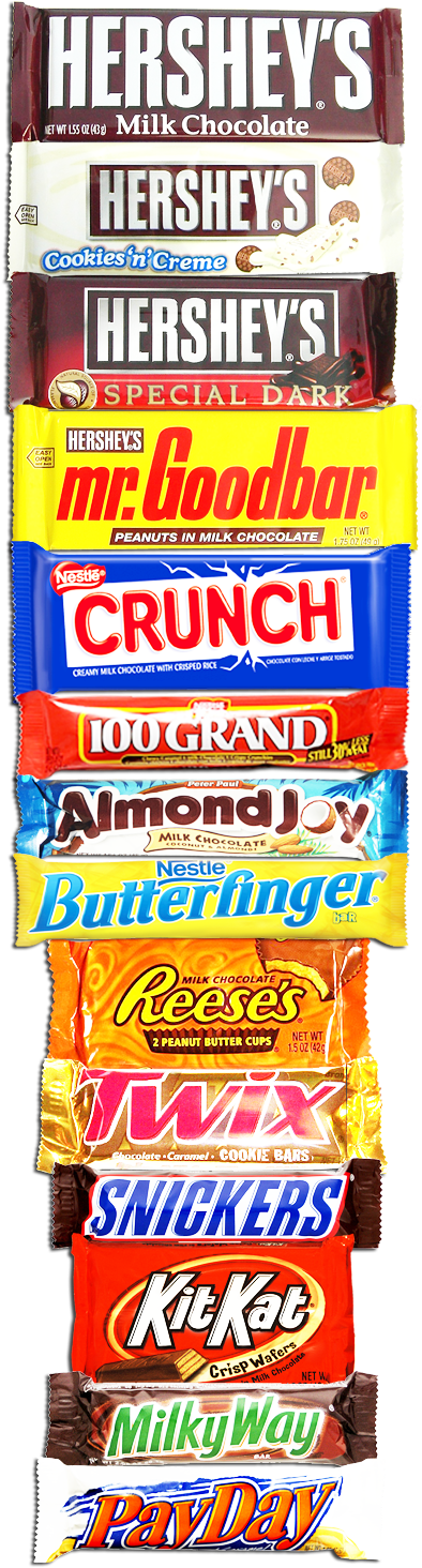 Hershey & Nestle Chocolate Bars - Custom Wrapped Full Size Chocolate Candy Bar (hers (410x1476)