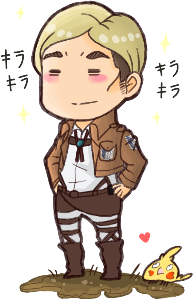 A Little Drawing Of Chibi Erwin The Yellow Bird Is - Attack On Titan Chibi Erwin (722x1107)