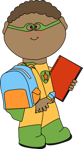 Boy With Backpack Clipart (280x500)