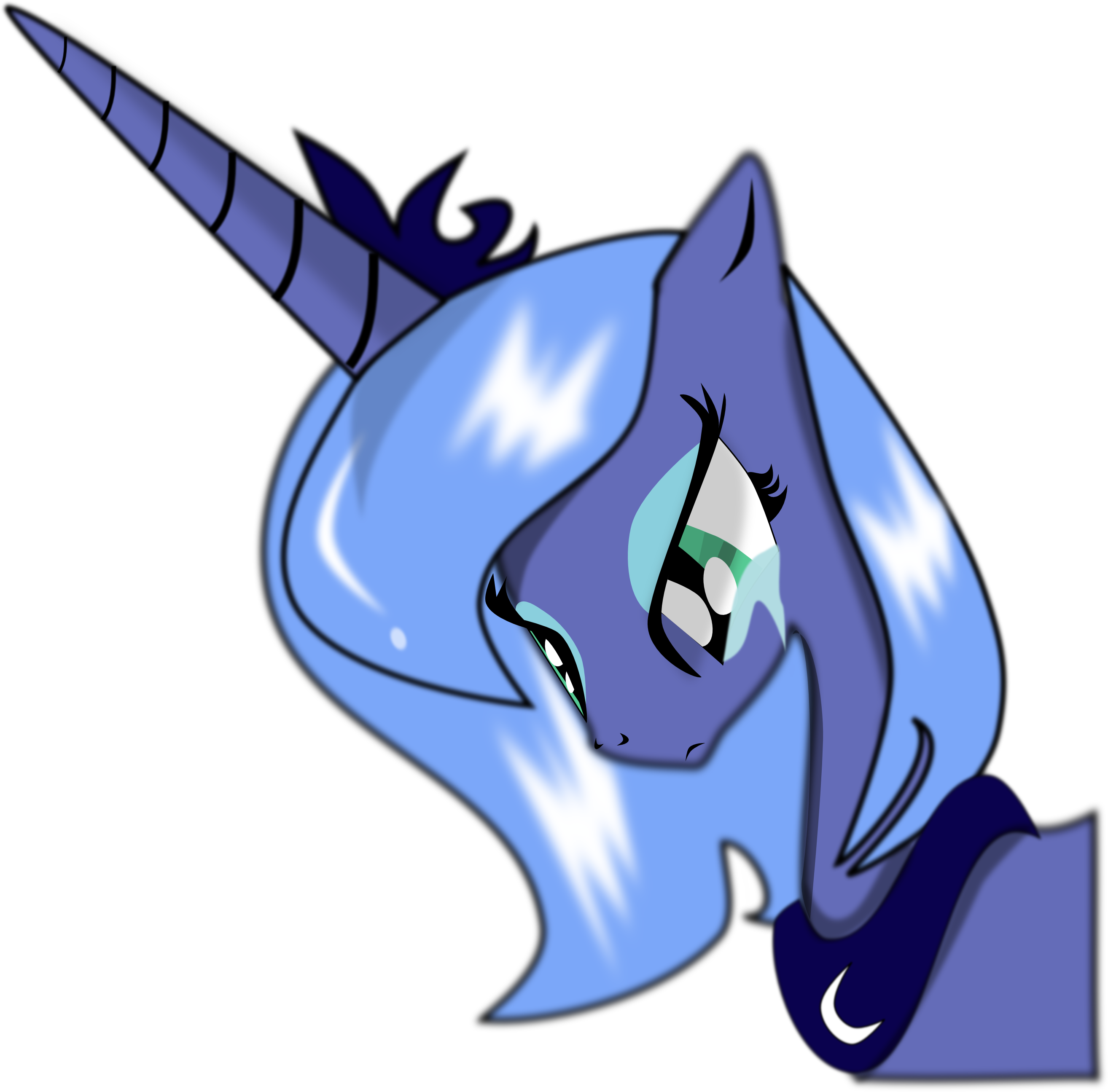 Princess Luna Sad By Pintara By Pintara Fan Art Digital - Mlp Princess Celestia Young Vectors (2628x2591)