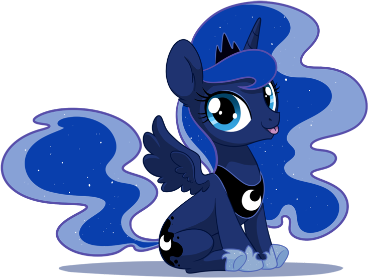 Miikanism, Cute, Filly, Princess Luna, Safe, Sitting, - My Little Pony Cute Luna (800x604)