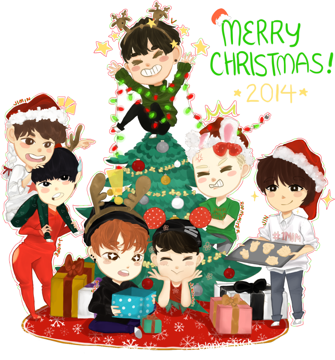 Bts Fan Art Daewonparks 난 오늘도 내일도 Christmas Day - Bts (1280x1280)