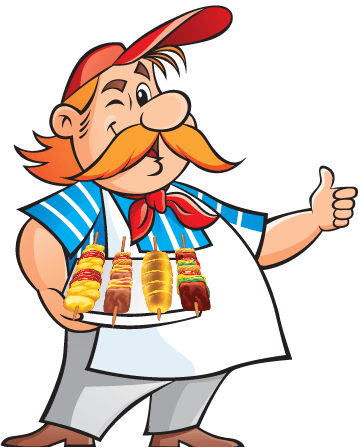 Churrasgreen• A Arte De Fazer Churrasco - Desenho Espetinho De Churrasco (358x447)