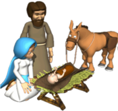 Christmas Day Celebration - Mary And Joseph Gif (400x400)