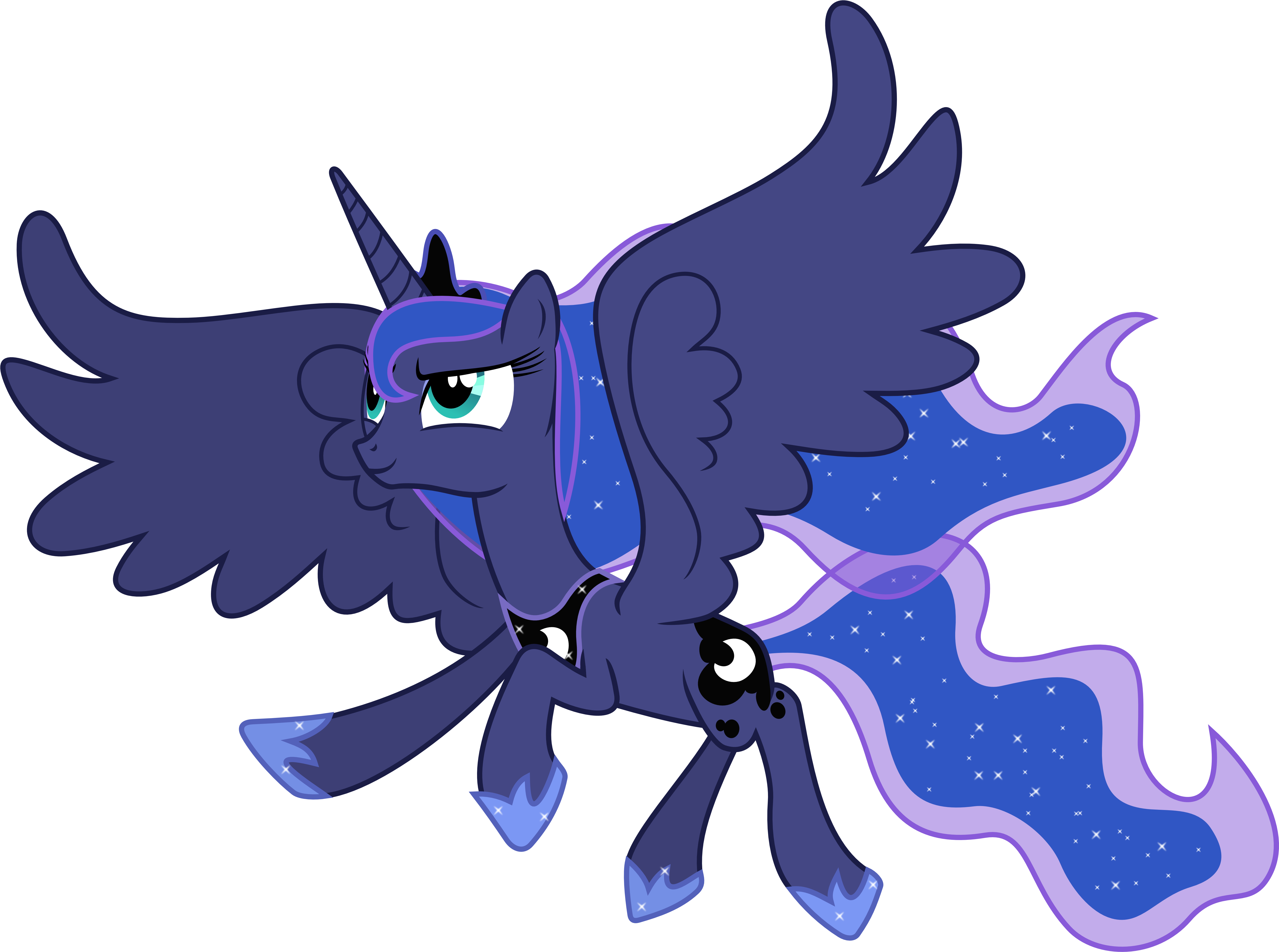 سلام ^ ^ برگشتم با عکس های بانوی شب و تاریکی - My Little Pony Luna Flying (5880x4370)