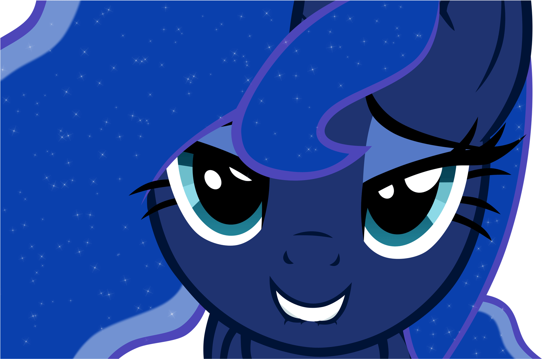 Princess Luna Blue Black Cartoon Purple Mammal Fictional - Princess Luna Lip Bite (2000x1250)