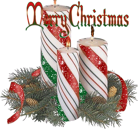 Merry Christmas - Christmas Candle Transparent Gif (444x416)