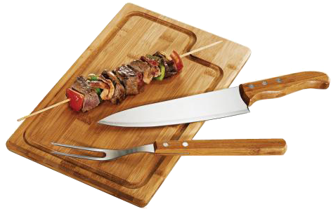 Kit Churrasco - Kit Churrasco Tabua Faca E Garfo (479x297)