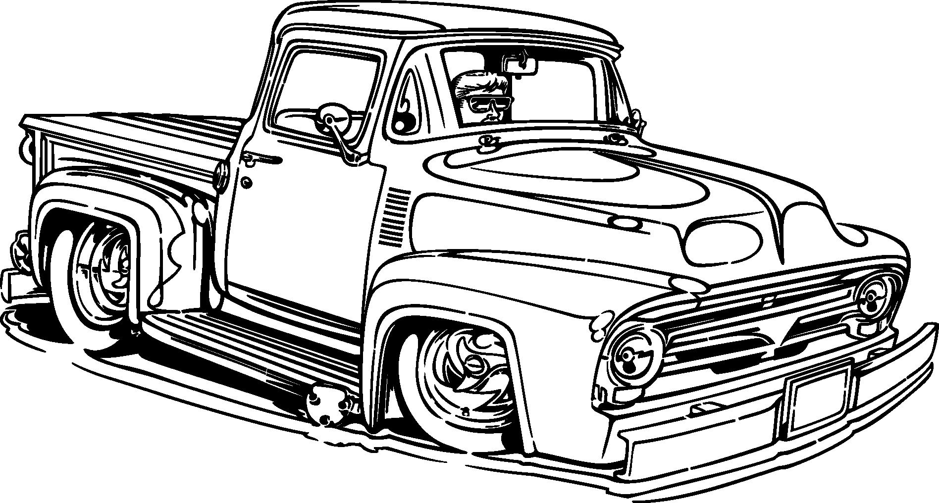 Transport, Classic Cars Silhouettes Vector Eps Free - Hot Rod Clip Art (1896x1016)