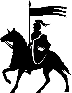 Royal Knight - Silhouette Of A Knight On A Horse (307x399)