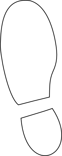 Shoe Print Outline Clip Art - White Shoe Print (234x589)