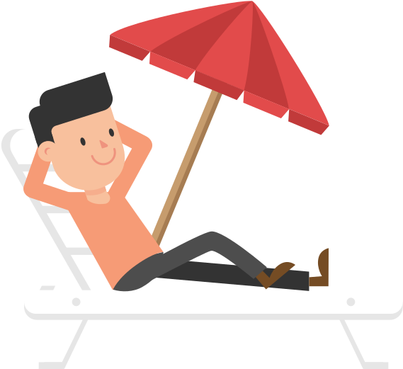 Man Relaxing On The Beach Cartoon Vector - Scalable Vector Graphics (1280x720)