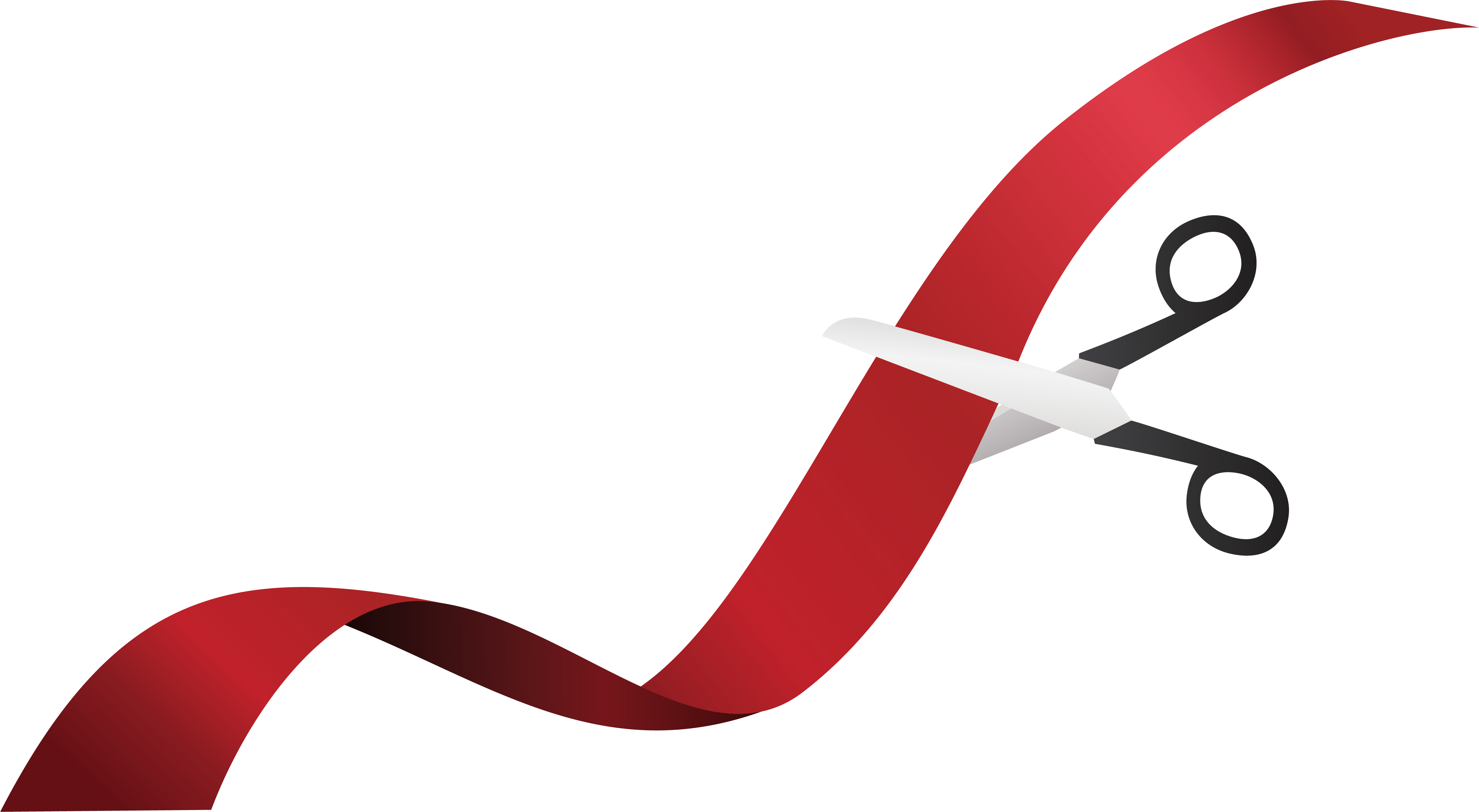 Ribbon Scissors Icon - Transparent Ribbon With Scissor (5262x2890)