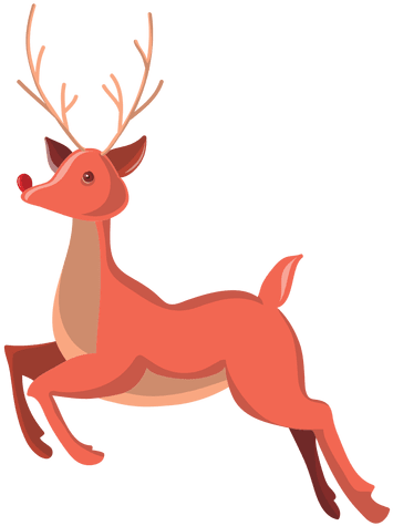 Reindeer Cartoon Jumping 06 Transparent Png - Reindeer Cartoon Logo Png (512x512)