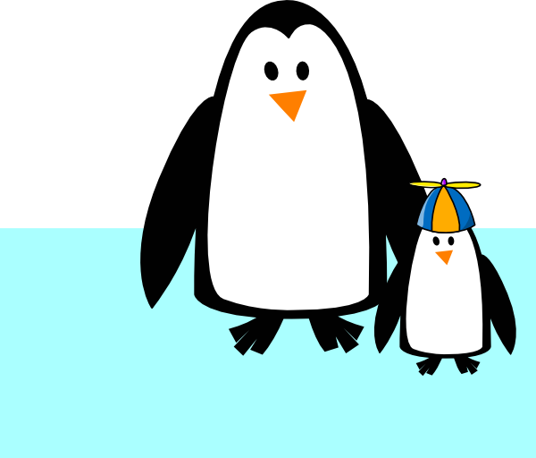 Emperor Penguin Clipart Penguin Mom Baby - Penguin Clipart Black And White (600x512)