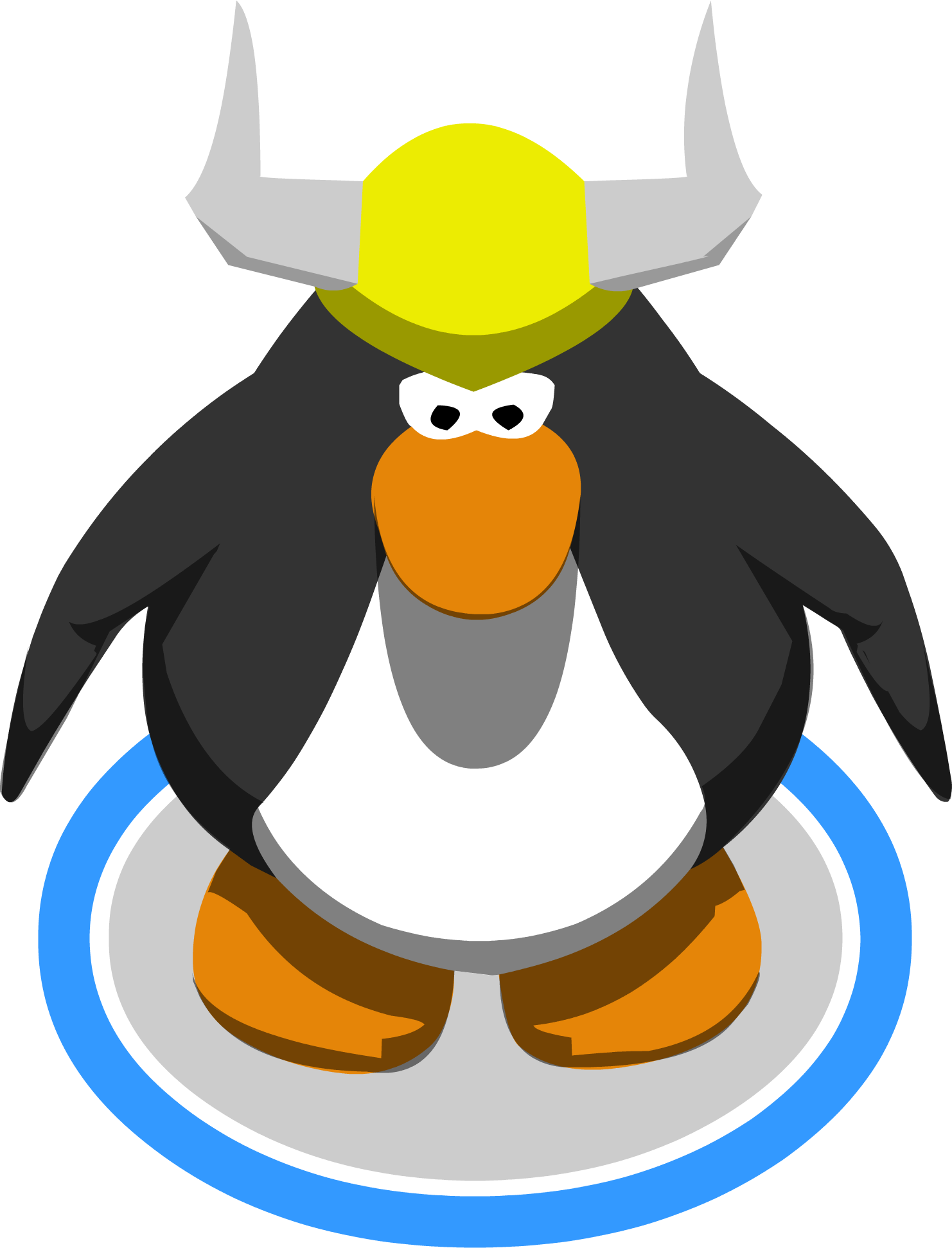 Vikinghelmet Yellow Ingame - Club Penguin 10th Anniversary Hat (1482x1942)