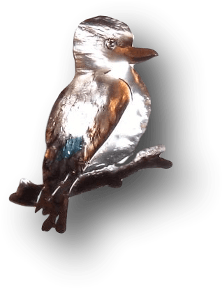 Copper Art Brooch ~ Kookaburra - Aspect Design (416x415)
