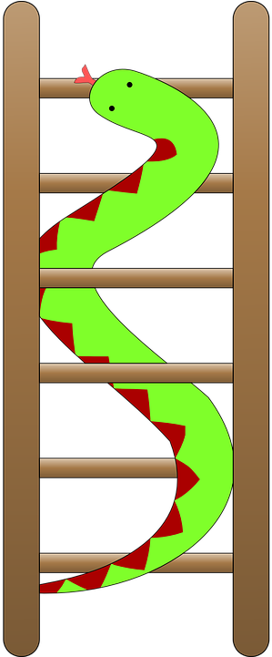 Long Clipart Snake Ladder - Snakes And Ladders Cartoon (360x720)