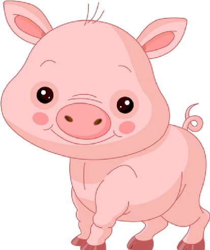 Pink Pig - Cartoon Animals Pig (500x500)