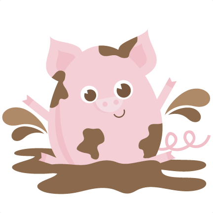 Mud Clipart Cute Pig - Mud Pig Clipart (432x432)