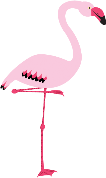 Pink Flamingo Wall Art Decal - Pink Swan Vector (374x630)