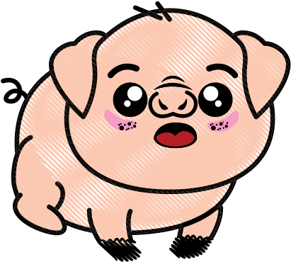 Isolated Cute Standing Pig - Sucio Dibujo Animado (550x550)