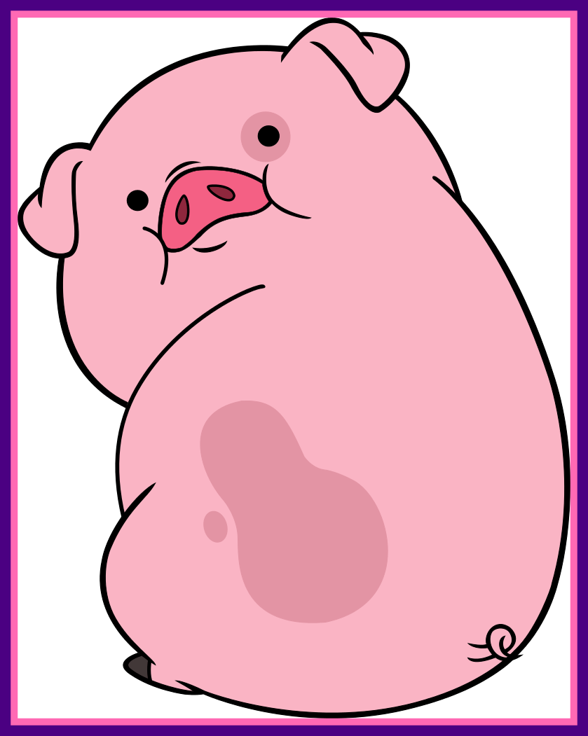 Pig Cute Pig Cute Drawing Incredible Cute Pig Cartoon - Pato Gravity Falls Dibujo (839x1051)