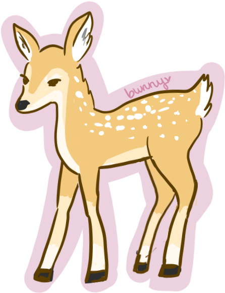 Fawn Doodle By Crystalairplane - Roe Deer (640x610)