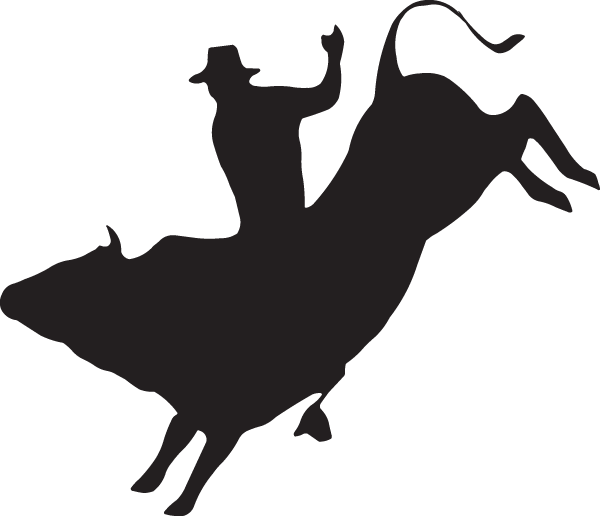 Rider Silhouette - Bull Rider Clip Art (600x516)