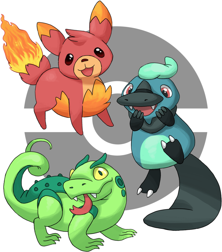 Pokemon Black And White Starters For Kids - Cartoon (800x914)