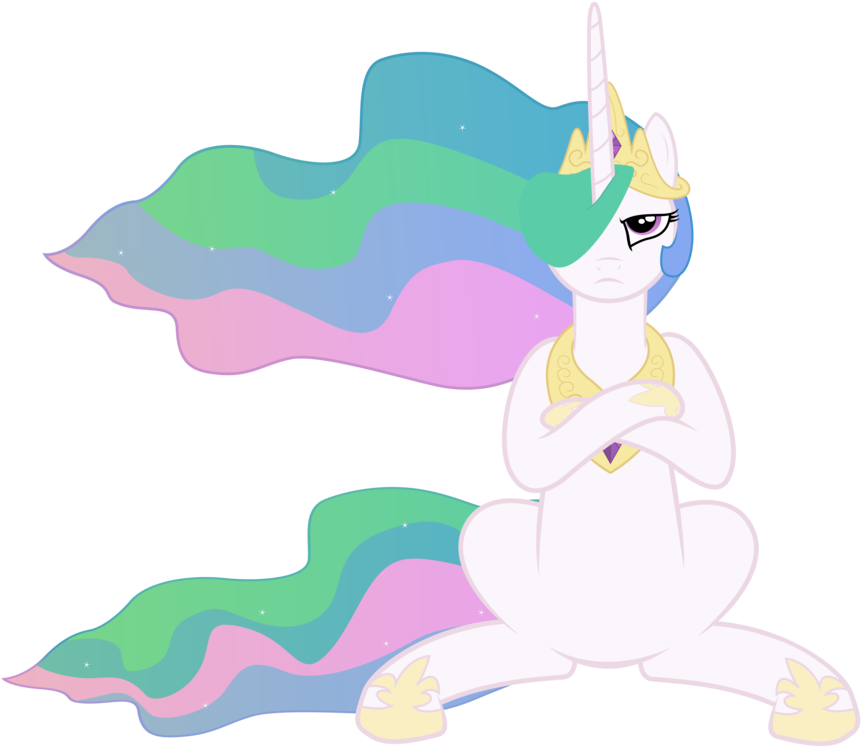 Annoyed Celestia By Yanoda - Princess Celestia Sitting Butt (900x750)
