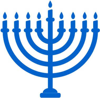 Blue Menorah Hanukkah - Hanukkah Png (400x400)