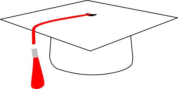 Red Mortarboard Clip Art At Clker - Clip Art (600x302)